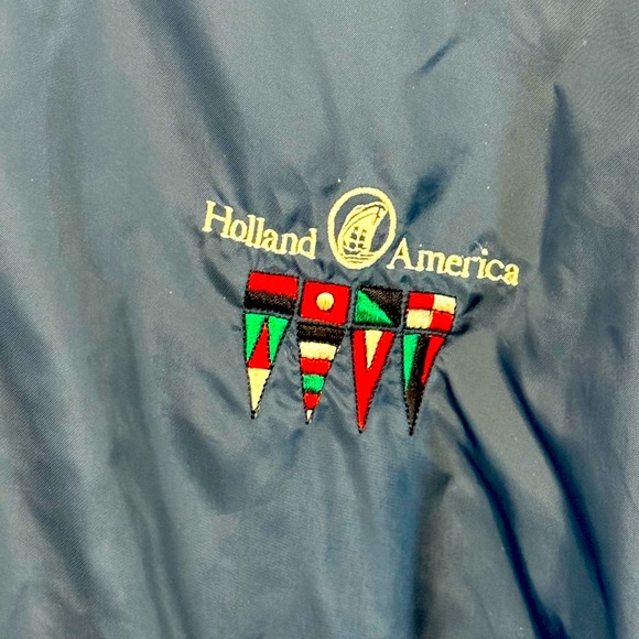 Vintage Holland America Line Cruise Ship Windbreaker Jacket Hoodie Men’s M - Picture 3 of 4